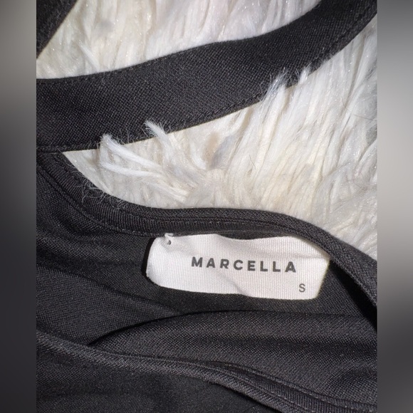 New Marcella Lydia one shoulder long sleeve Black maxi Dress sz S - Picture 3 of 5